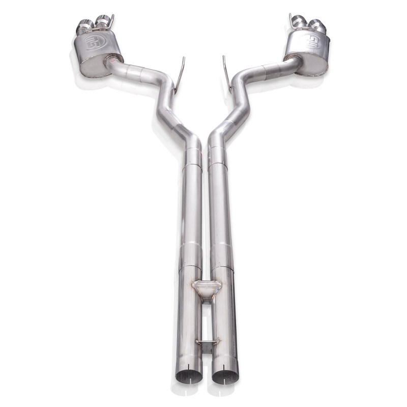 Ford Mustang Performance Exhaust - Rear - Stainless Works - Cat Back, Redline H-Pipe, Dual Exhaust, Quad Tip - `18-`27